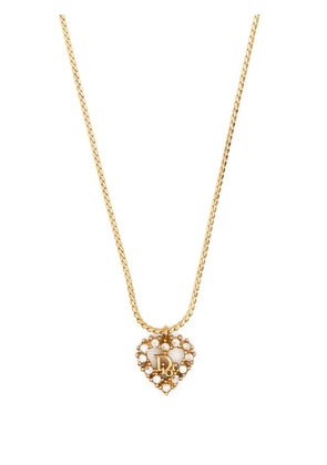 Christian Dior Pre-Owned 1990s logo-heart pendant necklace - Gold