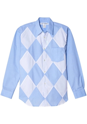 Comme Des Garçons Shirt argylle-pattern cotton shirts - Blue