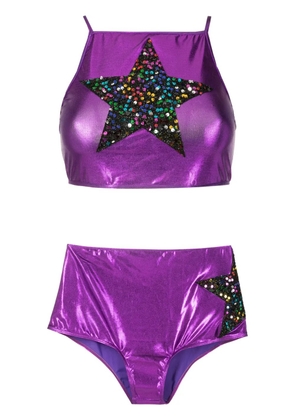 Brigitte Carnaval/Festival sequinned bikini set - Purple