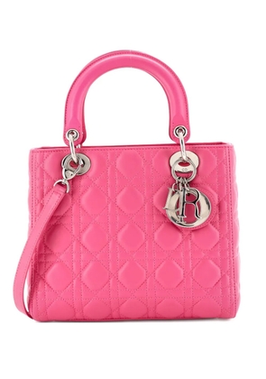 Christian Dior Pre-Owned Lady Dior Bag Cannage Quilt Lambskin Medium satchel - Pink