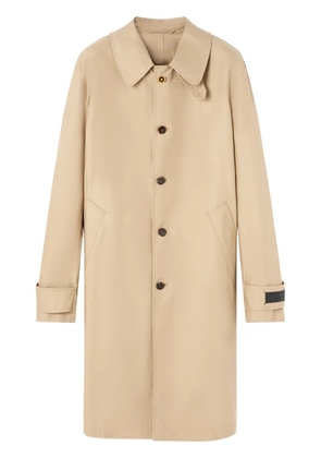 Versace single-breasted cotton coat - Neutrals