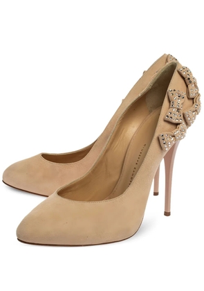 Giuseppe Zanotti Vintage 120mm bow-detail suede pumps - Neutrals