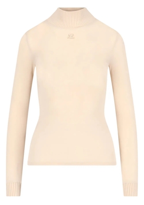 Courrèges logo-patch roll-neck top - Pink
