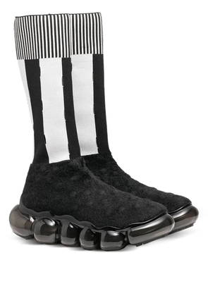 GROUNDS x Bernhard Wilhelm Jewelry stripe sock 'Black/White' sneakers