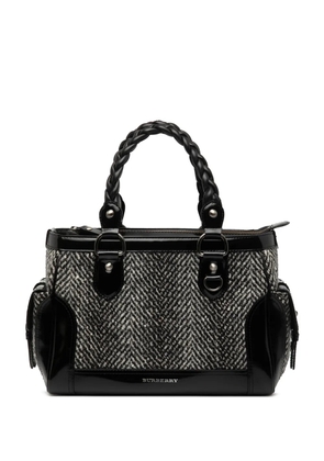 Burberry Pre-Owned 2000-2017 Leather Trimmed Wool Cargo handbag - Black