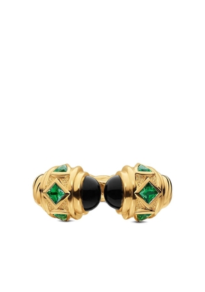 David Yurman 18K yellow gold Renaissance® onyx and tsavorite ring