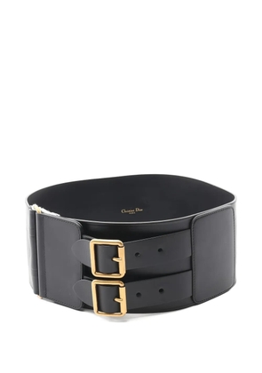 Christian Dior Pre-Owned 2020s double-buckle leather waist belt - Black