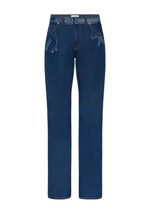 Jean Paul Gaultier Trompe l'oeil-print jeans - Blue