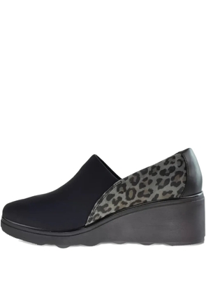 Clarks Originals leopard print wedge sandals - Black