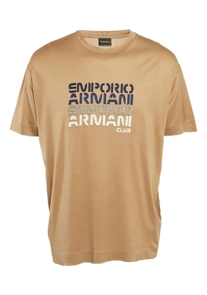 Emporio Armani Pre-Owned logo-appliqué T-shirt - Brown
