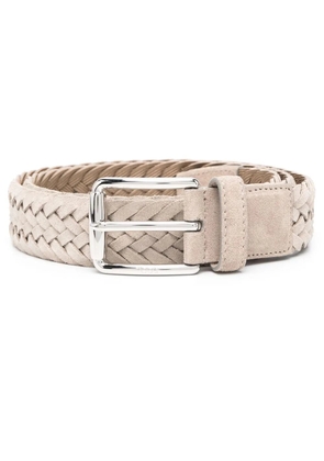 Tod's logo-engraved braided belt - Grey