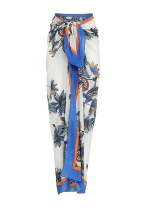 Amir Slama floral-print pareo - White
