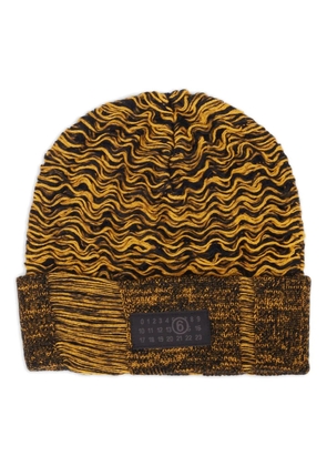 MM6 Maison Margiela patterned-jacquard beanie - Yellow