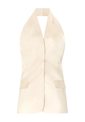 Genny halter-neck satin top - Neutrals