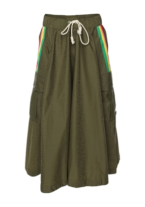 Palm Angels striped cargo midi skirt - Green