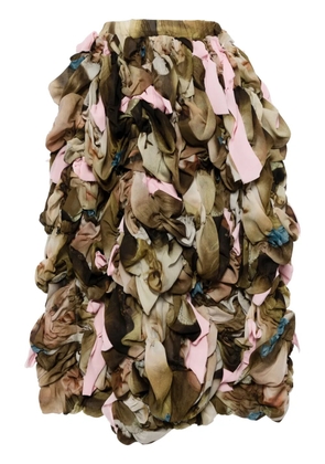 Comme Des Garçons layered-design midi skirt - Neutrals