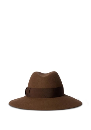 Borsalino felt-wool ribbon hat - Brown