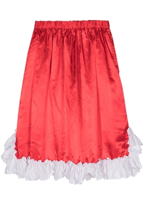 Comme Des Garçons Girl ruffled-hem satin skirt - Red