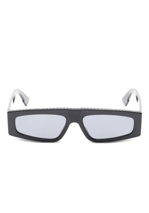 Christian Dior Pre-Owned 2010s rhinestone-embellished rectangle sunglasses - Black