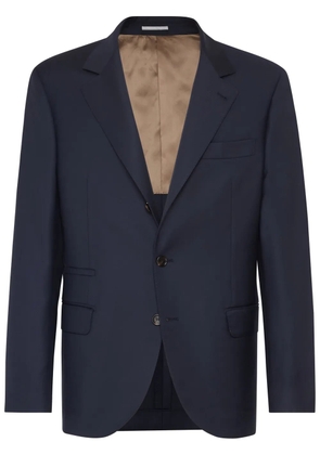 Brunello Cucinelli single-breasted virgin-wool blazer - Blue