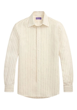 Ralph Lauren Purple Label pinstripe linen shirt - Neutrals