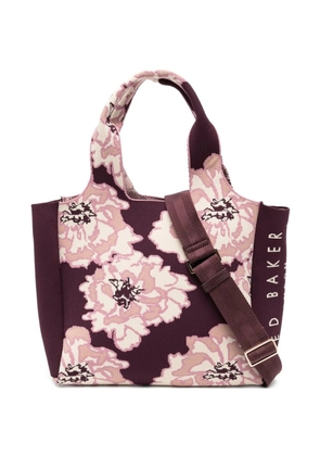 Ted Baker floral-embroidered tote bag - Purple
