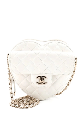 CHANEL Pre-Owned CC in Love Heart Bag Quilted Lambskin crossbody bag - White