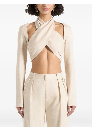 Manière De Voir Wendy crossover-bolero top - Neutrals