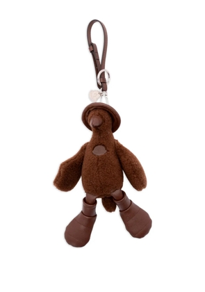 Moncler MonDuck textured keyring - Brown