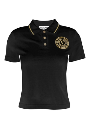 Versace Jeans Couture embroidered-logo polo shirt - Black