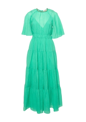 SANDRO crystal tiered dress - Green