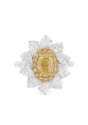 HYT Jewelry 18kt white gold yellow diamond ring - Silver
