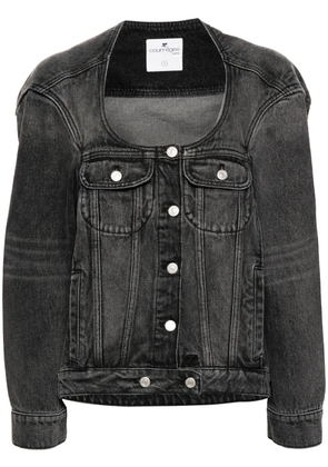 Courrèges U-neck denim jacket - Grey