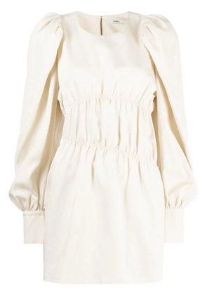 Goen.J puffed-sleeves ruched dress - Neutrals