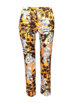 MSGM floral-print straight-leg trousers - Orange