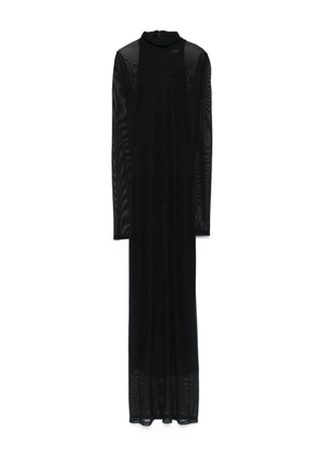 Mugler high-neck mesh maxi dress - Black