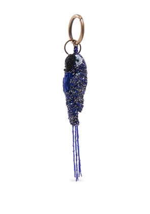 Nannacay bead-embellished parrot keyring - Blue