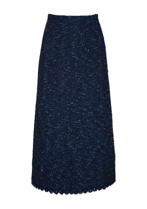 Lafayette 148 Cosmos bouclé-effect midi skirt - Blue