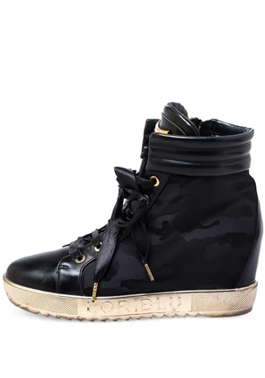 Loriblu leather wedge sneakers - Black