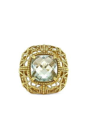Lisa Nik 18K yellow gold quartz cushion ring