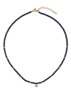 Ef Collection 14kt yellow gold Evil Eye sapphire beaded necklace