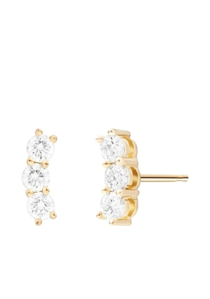 Melissa Kaye 18K yellow gold diamond triplet stud earrings