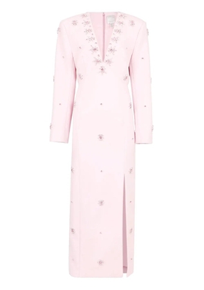 Huishan Zhang Aurore crystal-embellished midi dress - Pink