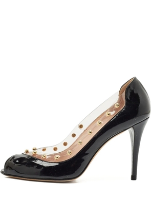 Stuart Weitzman patent leather studded pumps - Black