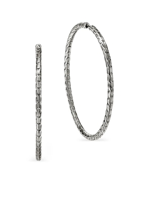 John Hardy sterling silver JH Essential Flex 50MM hoop earrings
