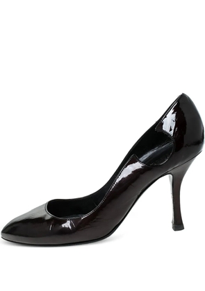 Sergio Rossi Vintage 90mm patent-leather cut-out pumps - Black