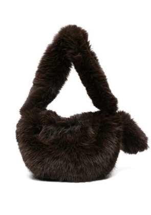 Alysi furry shoulder bag - Brown
