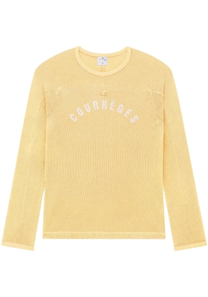 Courrèges logo-print mesh T-shirt - Yellow