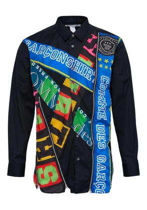 Comme Des Garçons Shirt letter-print zip-embellished shirt - Black