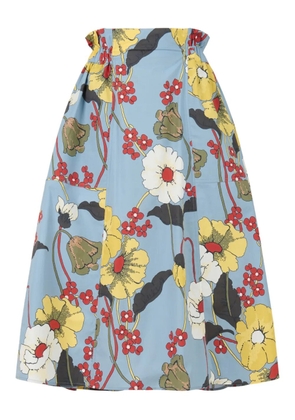 Marni flared floral midi skirt - Blue